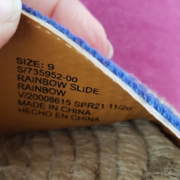 Gap rainbow woven slides, espadrille flats, women's size 9 - Picture 8 of 9